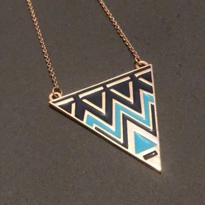 Triangle drop tribal print necklace. Never worn!